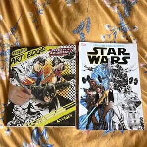 Crayola Justice League and Marvel Star Wars Coloring Books / Never Used
